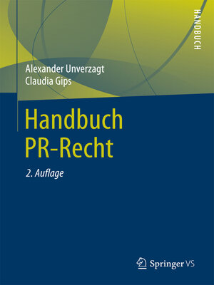 cover image of Handbuch PR-Recht